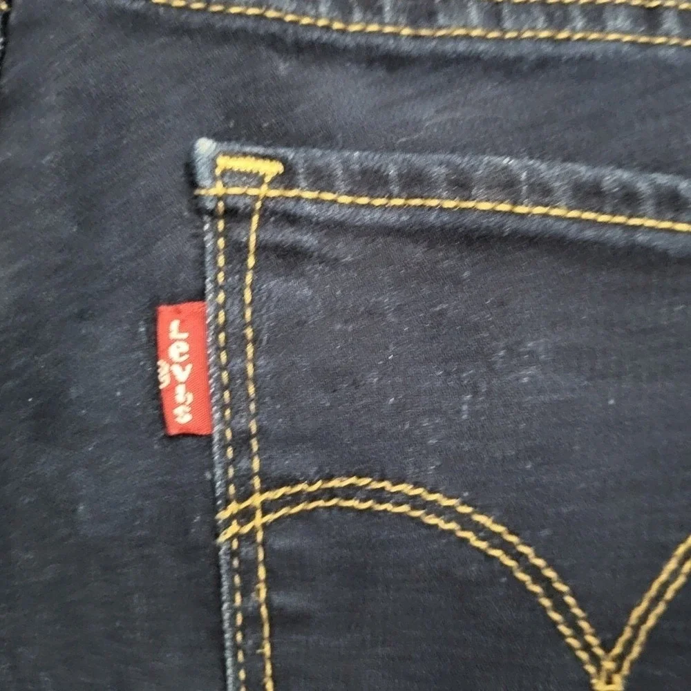 Levis 711 Skinny Jeans Womens 25 Dark Indigo Blue Wash Mid‎ Rise Stretch Denim